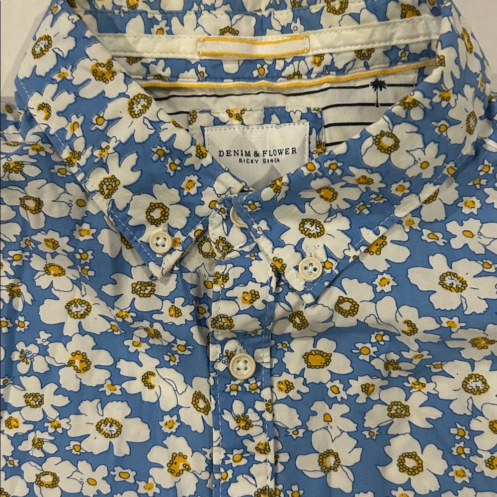 Denim & Flower Light Blue Floral Button-Down Shirt - Picture 3 of 3